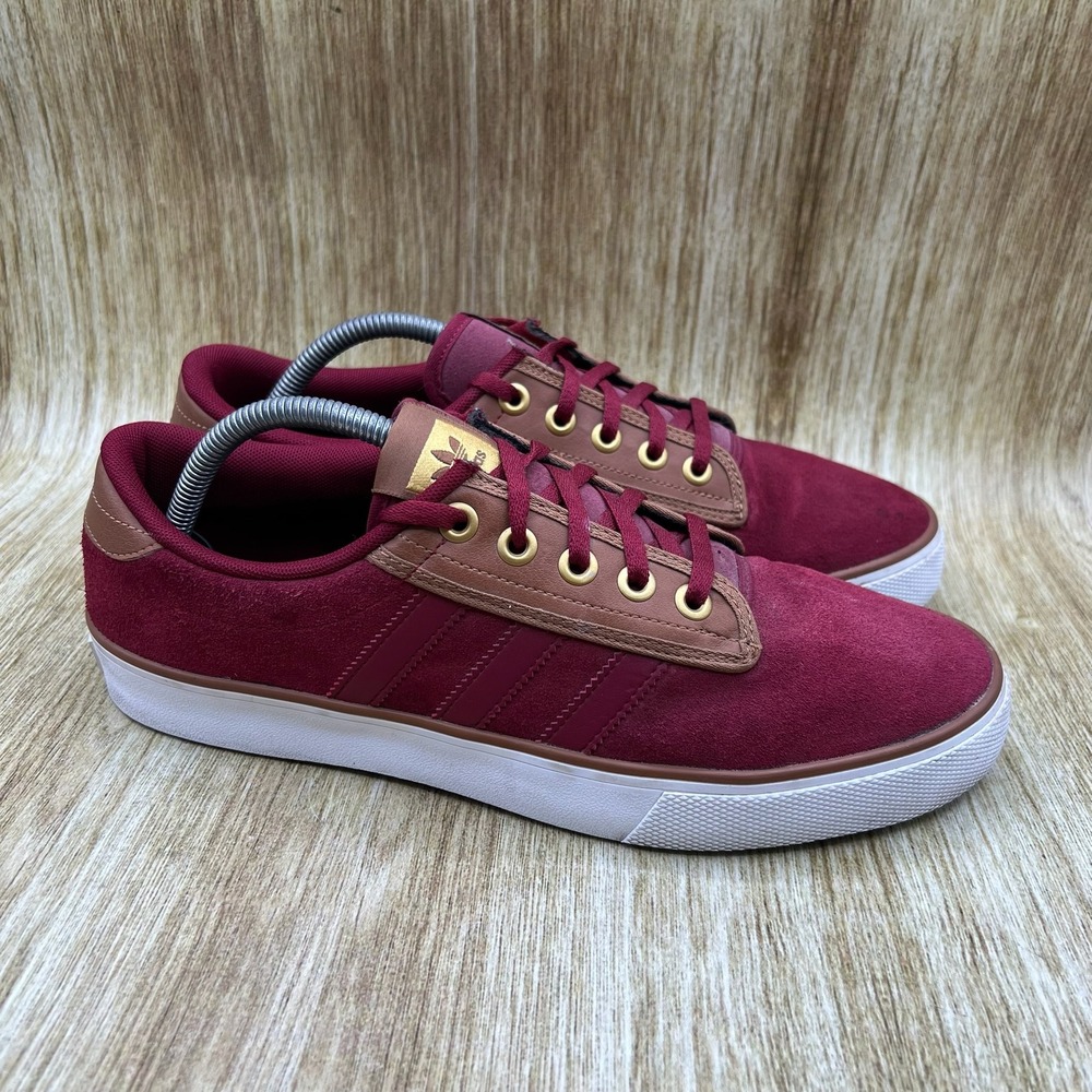 Adidas Kiel Sneakers Men's Size 10 Burgundy Brown Suede Low Skate Shoes‎ D69240